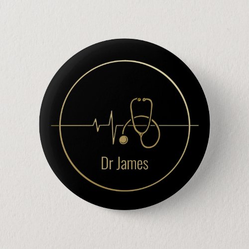 Black Gold Medical Stethoscope Heartbeat Button