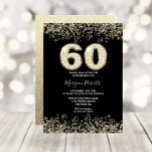 Black & Gold Mens or Womans 60th Birthday Party Invitation<br><div class="desc">Black & Gold Mens or Womans 60th Birthday Party Invitation

Beautiful Faux Gold Glitter Confetti Invitation.

Matching collection in Niche and Nest store.

Design Courtesy of Studio Denmark</div>