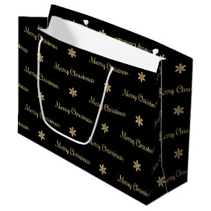 Black & Gold Merry Christmas Gift Bag