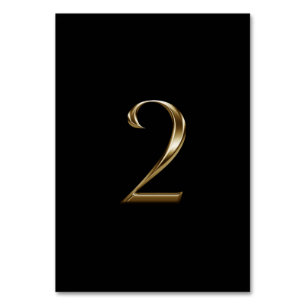 Black Gold Metallic Look Number 2 Table Number