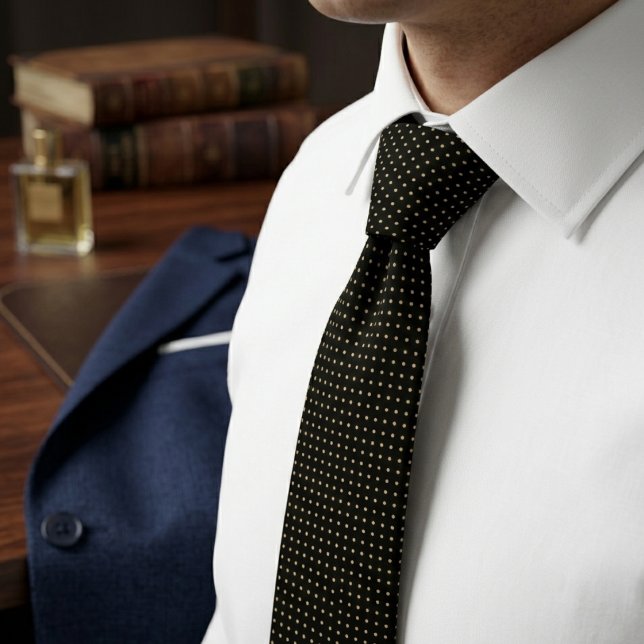 Black & Gold Micro Polka Dot Neck Tie (Creator Uploaded)