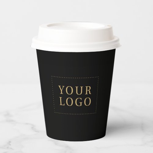 Black  Gold  Minimal Business Logo Promotional Paper Cups