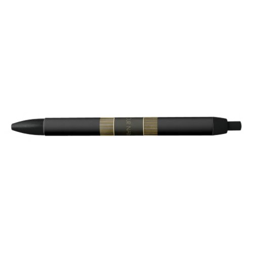 Black Gold Minimal Conceptual Geometry Name Brand Black Ink Pen