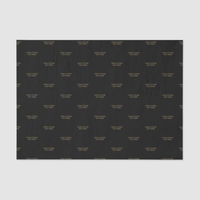 Black & Gold Minimal Custom Text Tissue Paper (Front)