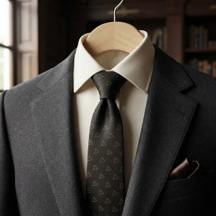 Black & Gold Minimal Triangle Neck Tie