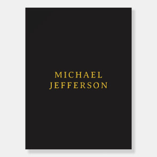 Black & Gold Minimalist Plain Modern Own Name Foam Board
