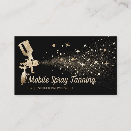 Black Gold Mobile Body Paint Tan Spray Business Card