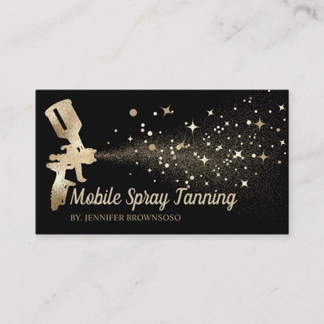 Black Gold Mobile Body Paint Tan Spray Business Card