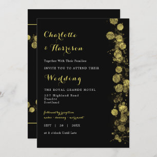 Black Gold Modern Artistic Photo Invitation