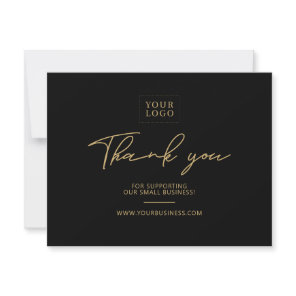 Black & Gold Modern Business Package Thank You Card