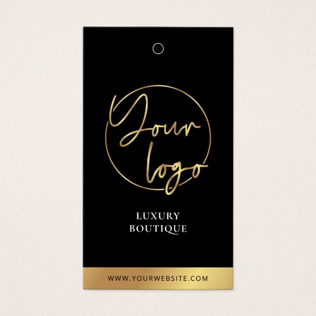 【新品タグ付】MARK&LONA Black & Gold Modern Clothing Hang Tag Price Label | Zazzle
