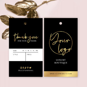 Black & Gold Modern Clothing Hang Tag Price Label