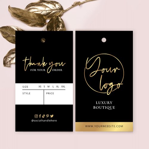 Black  Gold Modern Clothing Hang Tag Price Label