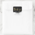 Black & Gold Modern Custom Business Thank You Square Sticker | Zazzle