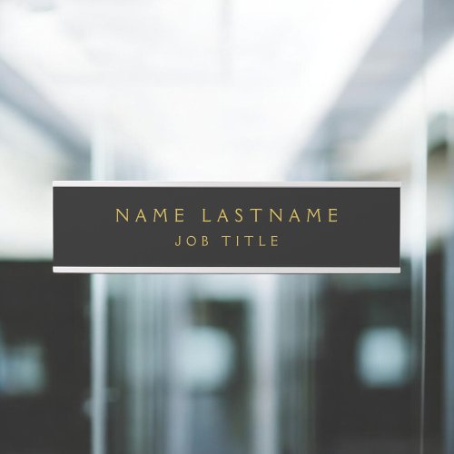 Black Gold Modern Elegant Professional Classy Door Sign