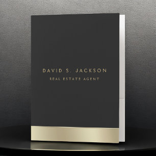 Black Gold Modern Elegant Professional Classy Pocket Folder