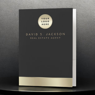Black Gold Modern Elegant Professional Classy Pocket Folder