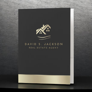 Black Gold Modern Elegant Professional Classy Pocket Folder