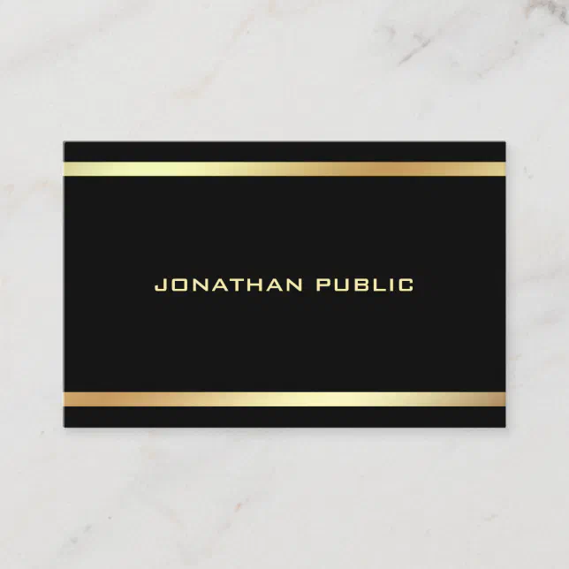 Black Gold Modern Elegant Professional Template Business Card | Zazzle