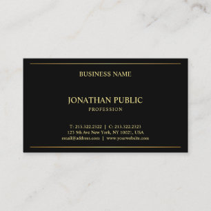 Black Gold Modern Elegant Template Professional Business Card