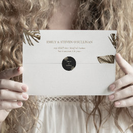 Black Gold Modern Elegant Wedding Envelope