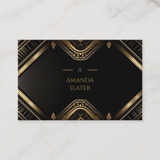Black Gold | Modern Expensive Elegant Business Card (Front)