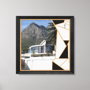 Black Gold Modern Geometric Abstract Canvas Print