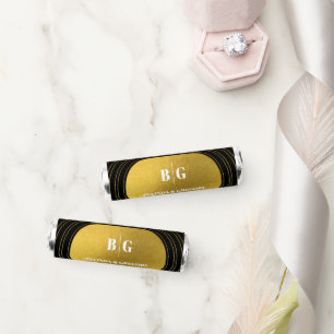 Black & Gold Modern Minimalist Arch Wedding Breath Savers® Mints