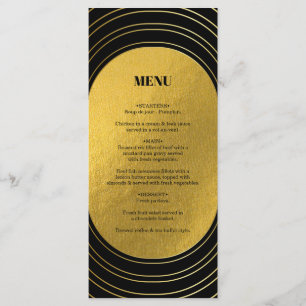Black & Gold Modern Minimalist Arch Wedding Menu
