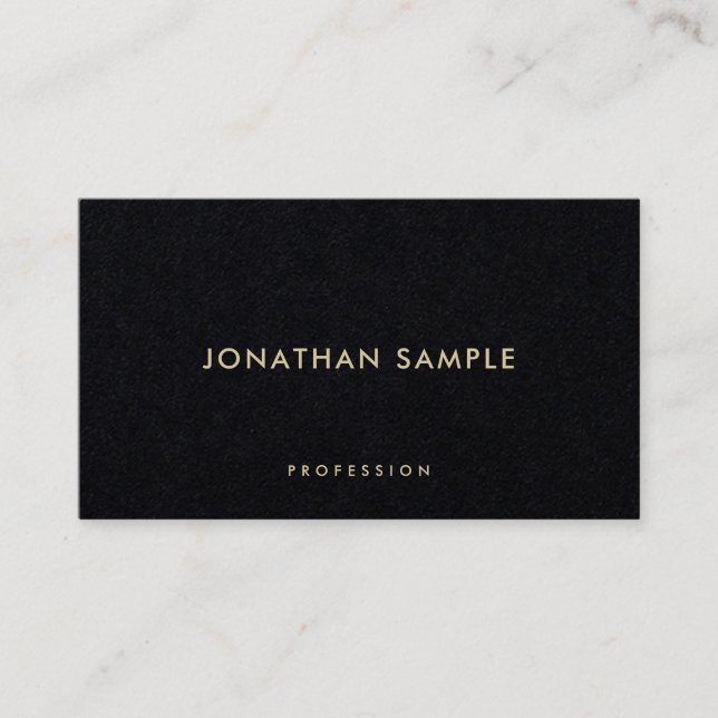 Black Gold Modern Minimalist Elegant Simple Luxury Business Card (Front)