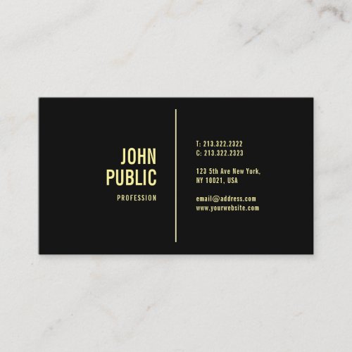 Black Gold Modern Minimalist Elegant Template Business Card