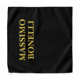 Black Gold Modern Minimalist Elegant Your Name Bandana