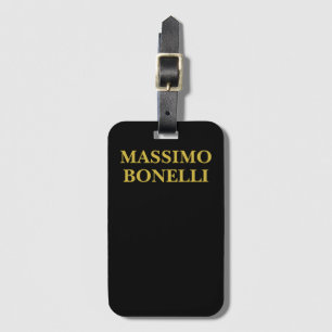 Black Gold Modern Minimalist Elegant Your Name Luggage Tag