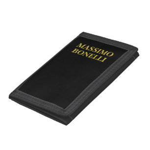 Black Gold Modern Minimalist Elegant Your Name Trifold Wallet