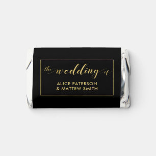 Black & Gold Modern Wedding Logo Initials Hershey's Miniatures