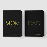Black Gold MOM DAD Estd New Parents Notebooks<br><div class="desc">Elegant Mom Established and Dad Established matching notebooks for new parents,  with gold foil against black background. Ideal gift for new mom and dad. Also in white/gold.</div>
