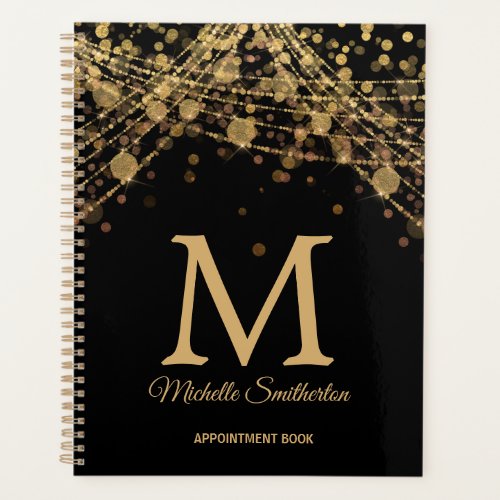 Black Gold Monogram Appointment Book  Planner