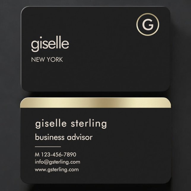 Black Gold Monogram  Business Card (Creator Uploaded)