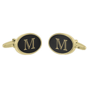 Black Gold Monogram Cufflinks