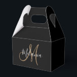 Black Gold Monogram Elegant Stylish Script Name  Favor Boxes<br><div class="desc">Black Gold Monogram Elegant Stylish Script Name Favor Box
Perfect as Christmas gift!</div>