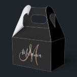 Black Gold Monogram Elegant Stylish Script Name  Favor Boxes<br><div class="desc">Black Gold Monogram Elegant Stylish Script Name Favor Box
Perfect as Christmas gift!</div>