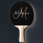 Black Gold Monogram Elegant Stylish Script Ping  Ping Pong Paddle<br><div class="desc">Black Gold Monogram Elegant Stylish Script Name Mini Basketball Hoop for Christmas</div>