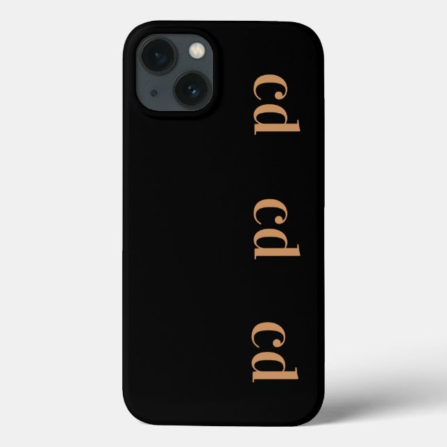 Black gold monogram initials modern Case-Mate iPhone case (Back)