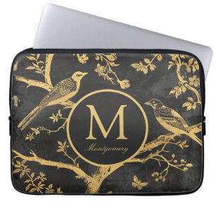 Black Gold Monogram  Laptop Sleeve