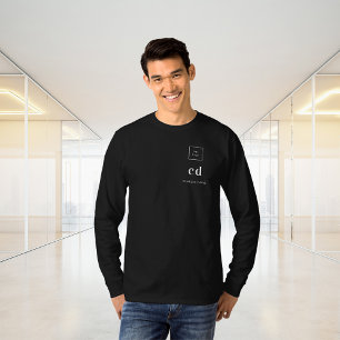 Black gold monogram name logo business sweatshirt