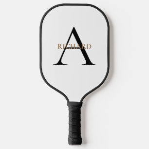 Black & Gold Monogram Pickleball Paddle