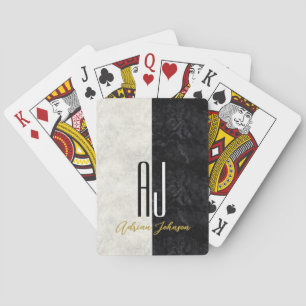 Black Gold Monogram Poker Cards