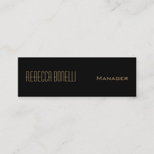 Black Gold Monogram Slim Manager Business Card