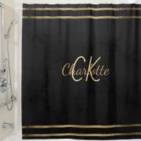 Black gold monogrammed