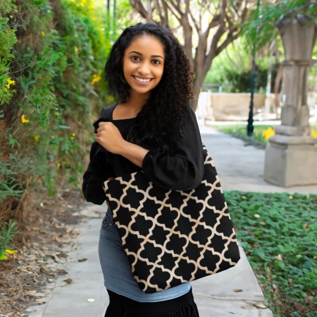 Black & Gold Moroccan Pattern Tote Bag (Creator Uploaded)